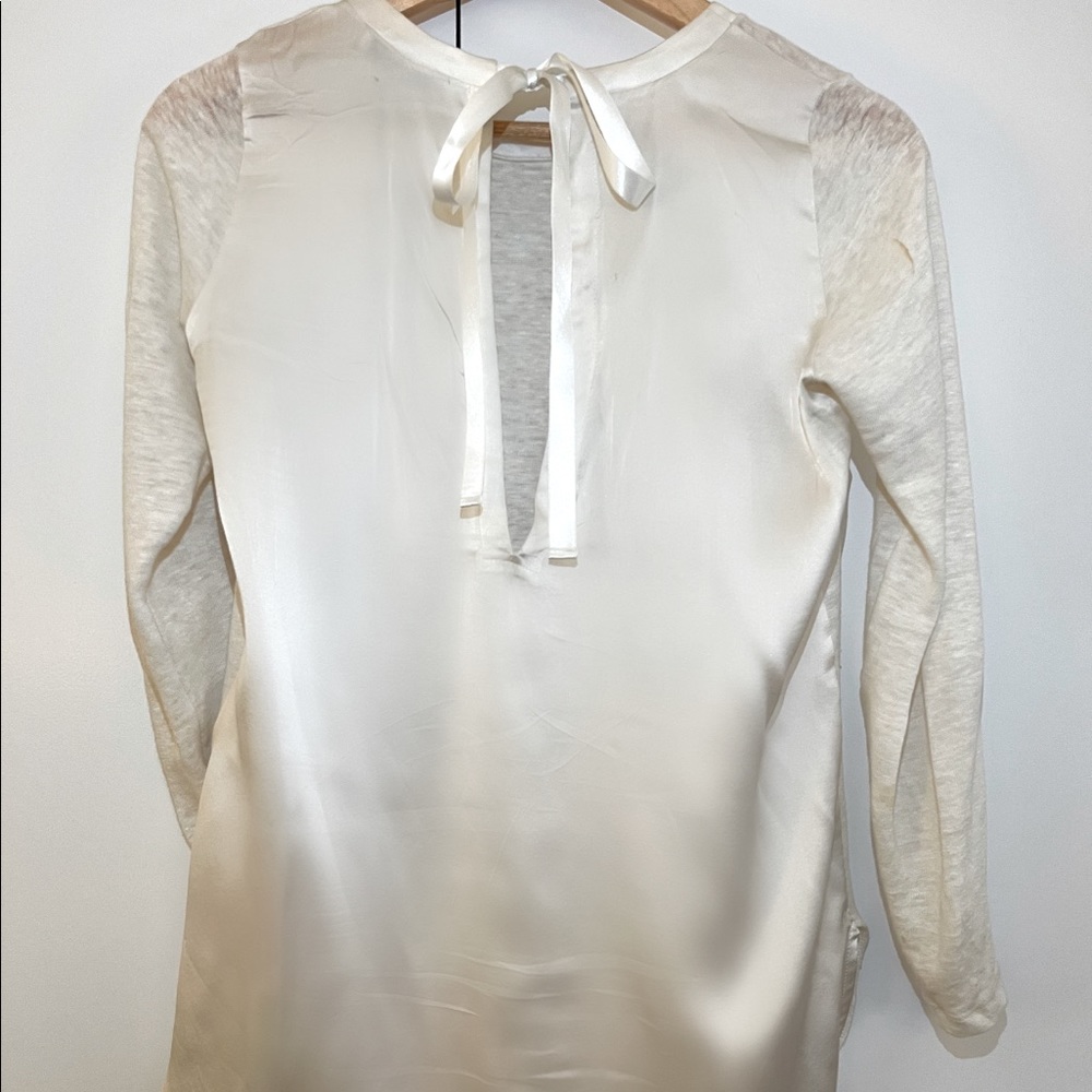 Sandro linen and silk long sleeve shirt
